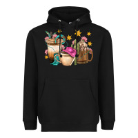 Black Western Cowgirl Coffee Cup Bbs Heavyweight Hoodie - BundleAndBundleShop