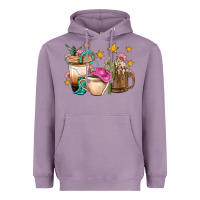 Lavender Western Cowgirl Coffee Cup Bbs Heavyweight Hoodie - BundleAndBundleShop