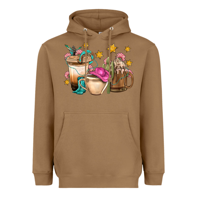 Western Cowgirl Coffee Cup Bbs Heavyweight Hoodie by BundleAndBundleShop | Teevron