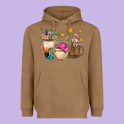 Western Cowgirl Coffee Cup Bbs Heavyweight Hoodie Designed By Bundleandbundleshop