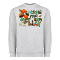 Heather Grey grow your own way Heavyweight Sweatshirt - AdoDesignShop