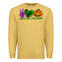 Antique Gold peace love halloween Premium Sweatshirt - BundleAndBundleShop
