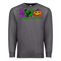 Charcoal Heather peace love halloween Premium Sweatshirt - BundleAndBundleShop