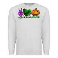 Dove Grey peace love halloween Premium Sweatshirt - BundleAndBundleShop