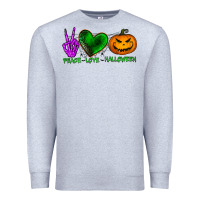 Heather Grey peace love halloween Premium Sweatshirt - BundleAndBundleShop