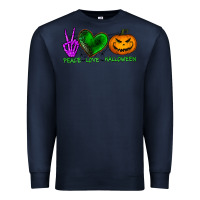 Navy peace love halloween Premium Sweatshirt - BundleAndBundleShop