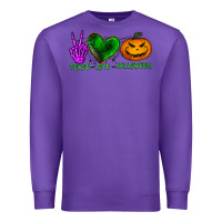 Purple peace love halloween Premium Sweatshirt - BundleAndBundleShop