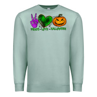 Seafoam peace love halloween Premium Sweatshirt - BundleAndBundleShop