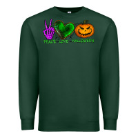 Sports Green peace love halloween Premium Sweatshirt - BundleAndBundleShop