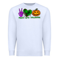 White peace love halloween Premium Sweatshirt - BundleAndBundleShop