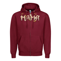 Burgundy retro mama Zipper Hoodie - MaliasSmallBusiness