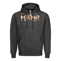 Charcoal Heather retro mama Zipper Hoodie - MaliasSmallBusiness