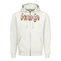 Oatmeal Heather retro mama Zipper Hoodie - MaliasSmallBusiness