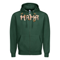 Sports Green retro mama Zipper Hoodie - MaliasSmallBusiness