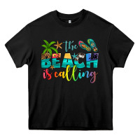 Black the beach is calling Heavy Core Tee - Artiststas