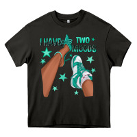 Teal I Have Two Moods Afro Girl Sneakers Heavy Core Tee | Teevron