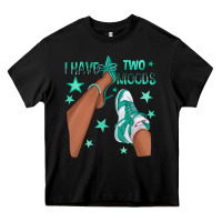 Black Teal I Have Two Moods Afro Girl Sneakers Heavy Core Tee - texasbilliewilder