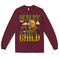 Burgundy desert child cactus Long Sleeve Tee - NancyCooperArtShop