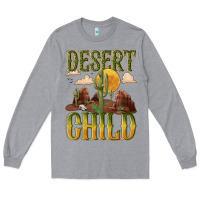 Heather Grey desert child cactus Long Sleeve Tee - NancyCooperArtShop