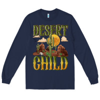 Navy desert child cactus Long Sleeve Tee - NancyCooperArtShop