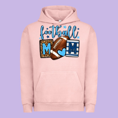 Football Mom Blue Team Color Urban Hoodie Designed By Howdyjamesfarm