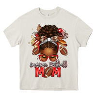 Cream american football mom red and silver afro messy bu Heavy Core Tee - texasbilliewilder