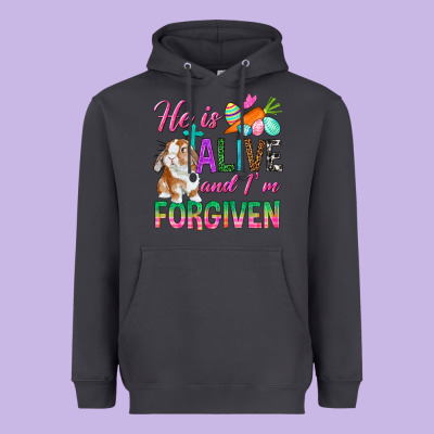 He Is Alive And I'm Forgiven Heavyweight Hoodie Designed By Bundleandbundleshop