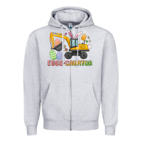 Heather Grey eggs cavator easter Zipper Hoodie - MaliasSmallBusiness