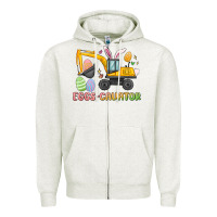 Oatmeal Heather eggs cavator easter Zipper Hoodie - MaliasSmallBusiness
