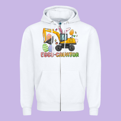 Eggs Cavator Easter Zipper Hoodie Designed By Maliassmallbusiness