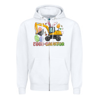 White eggs cavator easter Zipper Hoodie - MaliasSmallBusiness