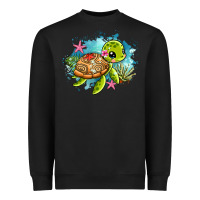 Black ocean with turtle Heavyweight Sweatshirt - AdoDesignShop