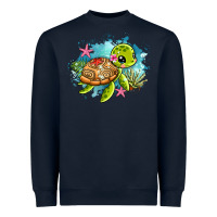 Navy ocean with turtle Heavyweight Sweatshirt - AdoDesignShop