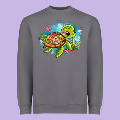 Ocean With Turtle Heavyweight Sweatshirt Designed By Adodesignshop