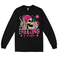 Black freezing to death winter skull Long Sleeve Tee - Jasminsmagicworld