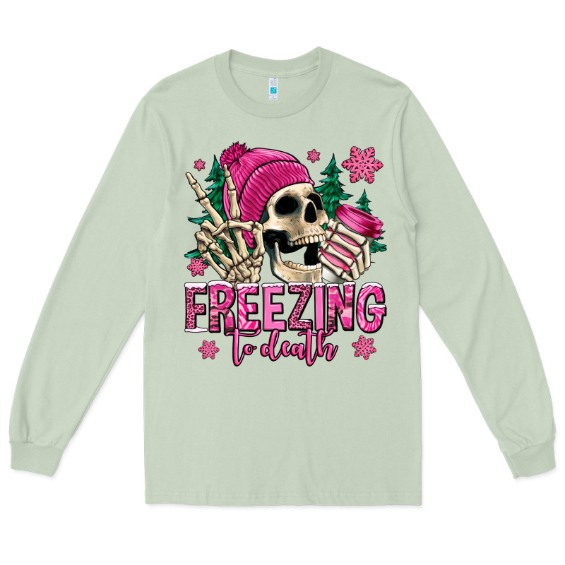 Freezing To Death Winter Skull Long Sleeve Tee by Jasminsmagicworld | Teevron