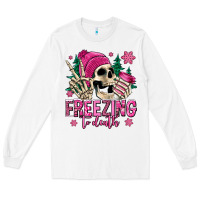 White freezing to death winter skull Long Sleeve Tee - Jasminsmagicworld
