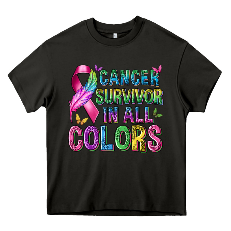 Cancer Survivor In All Colors Heavy Core Tee by texasbilliewilder | Teevron