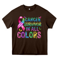 Chocolate Brown cancer survivor in all colors Heavy Core Tee - texasbilliewilder