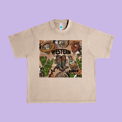 Western Rodeo Urban Heavy Tee Designed By Adodesignshop