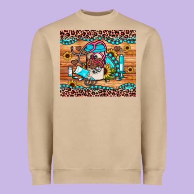 Western Gemstone Sunflower Nurse Heavyweight Sweatshirt Designed By Jahusdesignshop