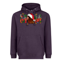 Plum Western Mom With Woman In Santa Hat Heavyweight Hoodie - BundleAndBundleShop