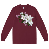 Burgundy apple blossom Long Sleeve Tee - LillyAllenDesigns