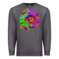 Charcoal Heather halloween patch 1 Premium Sweatshirt - BundleAndBundleShop