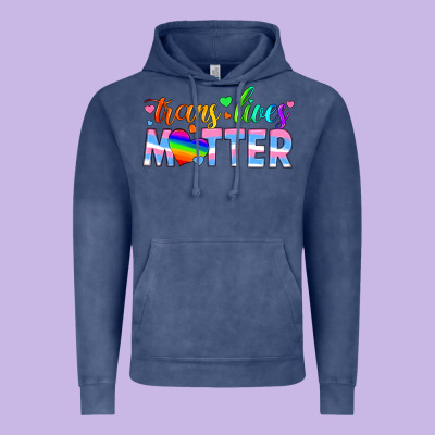 Trans Lives Matter Vintage Hoodie Designed By Hra Design Shop