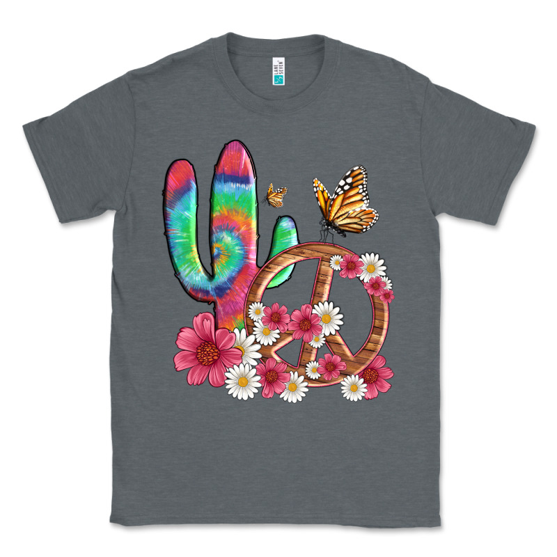 Cactus Peace Sign Flowers And Butterflys Classic Tee by Artiststas | Teevron