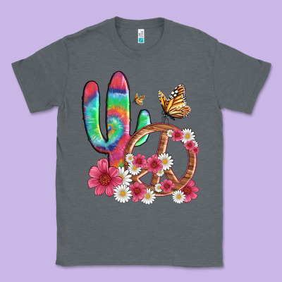 Cactus Peace Sign Flowers And Butterflys Classic Tee Designed By Artiststas