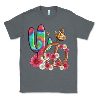 Charcoal Heather cactus peace sign flowers and butterflys Classic Tee - Artiststas