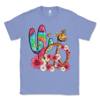 Colony Blue cactus peace sign flowers and butterflys Classic Tee - Artiststas