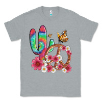 Heather Grey cactus peace sign flowers and butterflys Classic Tee - Artiststas